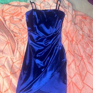 COPY - Windsor Blue Sleeveless Sheath Dress with Ruched Bodice